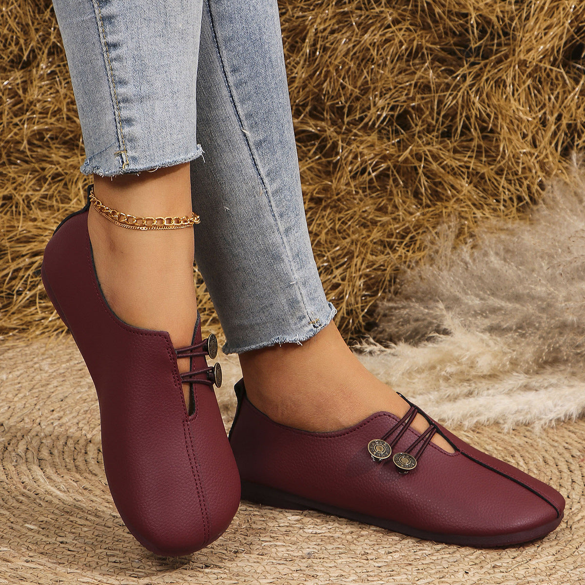 Square Toe Slip-on Sandals For Women