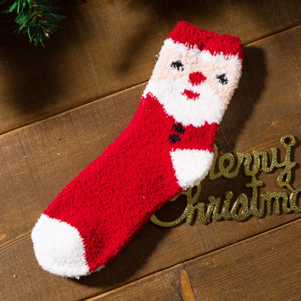 5 Pairs Christmas Soft Ladies Fluffy Lounge Cosy Bed Socks
