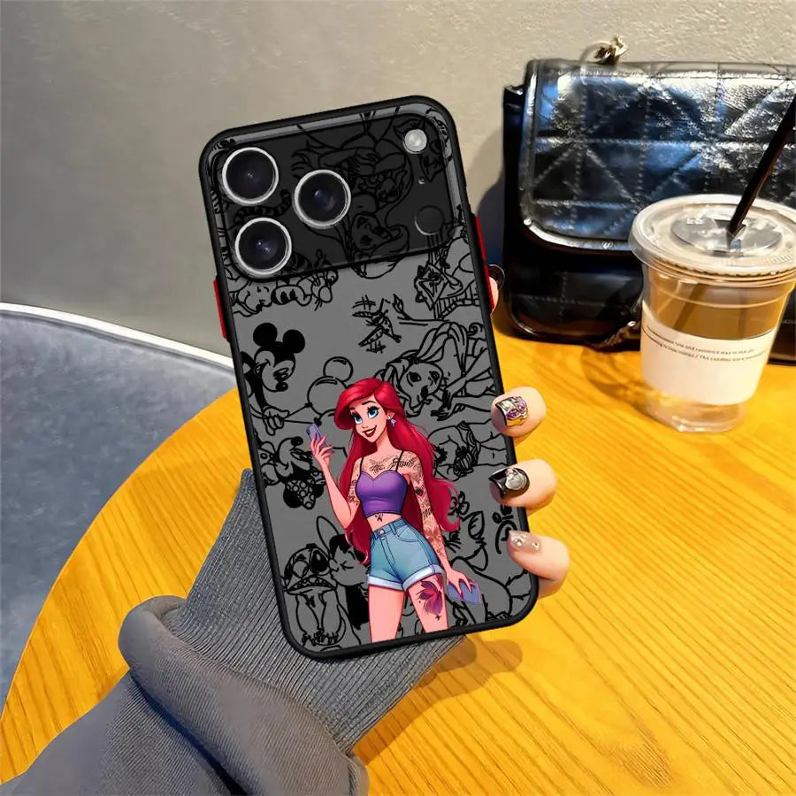 Funda Case For iPhone 17ProMax 17 17Air 17Pro 16 15 14 13 12 11 Plus Pro ProMax Luxury Cover Disney Ariel Princess