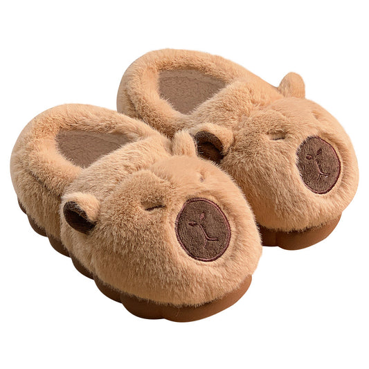 Plush  Slippers Comfortable Slip-on House Shoes Non-Slip Fluffy Couple Slippers Furry Animal Slippers For Indoor Bedroom