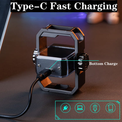 Pulse Lighter Double Arc Outdoor Windproof Type-C Charging Electric Lighter Mechanical Alloy Rotary Gyroscope Decompression Tool