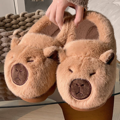 Plush  Slippers Comfortable Slip-on House Shoes Non-Slip Fluffy Couple Slippers Furry Animal Slippers For Indoor Bedroom