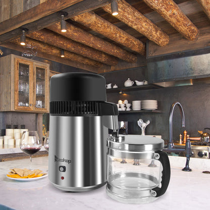 750W Water Distiller Electric Purifier Stainless Steel Glass Water Filters