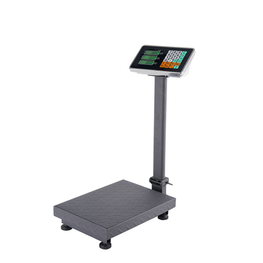 100KG/220lbs LCD Digital Personal Floor Postal Platform Scale with 30*40 Platform & 0.6mm Plate Black UK Plug
