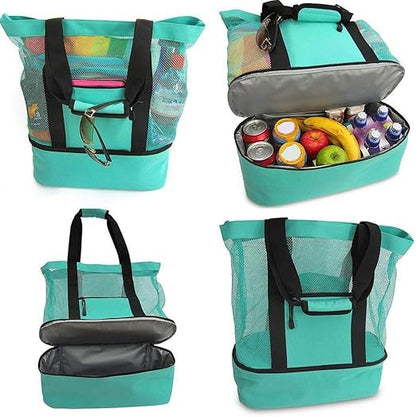 Waterproof Beach Bag With Cooler Compartment - Beach Bags Waterproof Sandproof For Women, Pool Bag & Beach Tote Bag