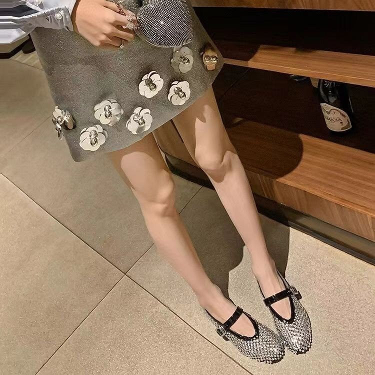 Mesh Buckle Ballet Shoes Women