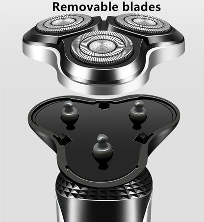 Electric Shaver Mens Razor Rotary Waterproof Pop-Up Beard Trimmer Wet Dry Cordless Nose Hair Cutting Barber Shaving Machine