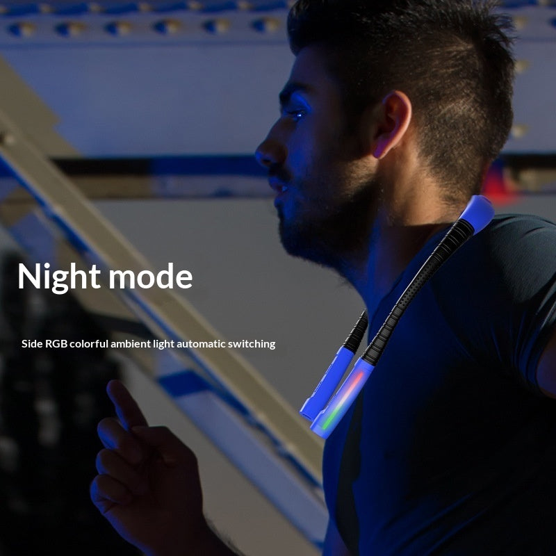 Eye-protecting Neckband Reading Light Outdoor Cycling And Walking Lighting Warning Light Rechargeable Dual-head Work Light