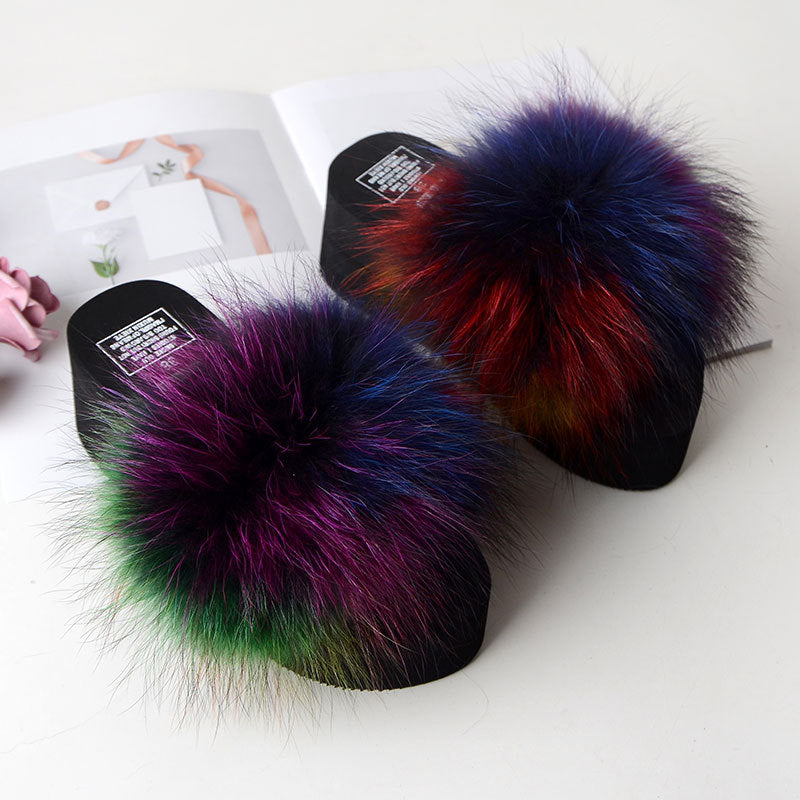 Fox Fur Women's Sandals Height Increasing Leisure