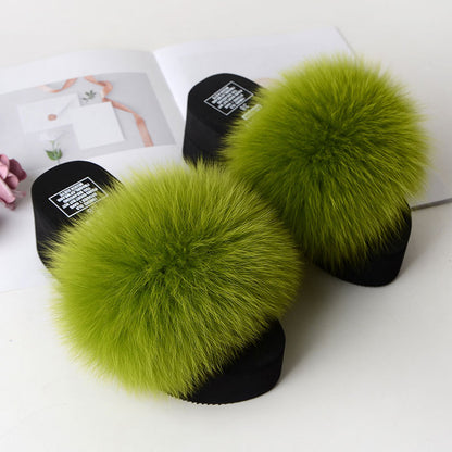 Fox Fur Women's Sandals Height Increasing Leisure