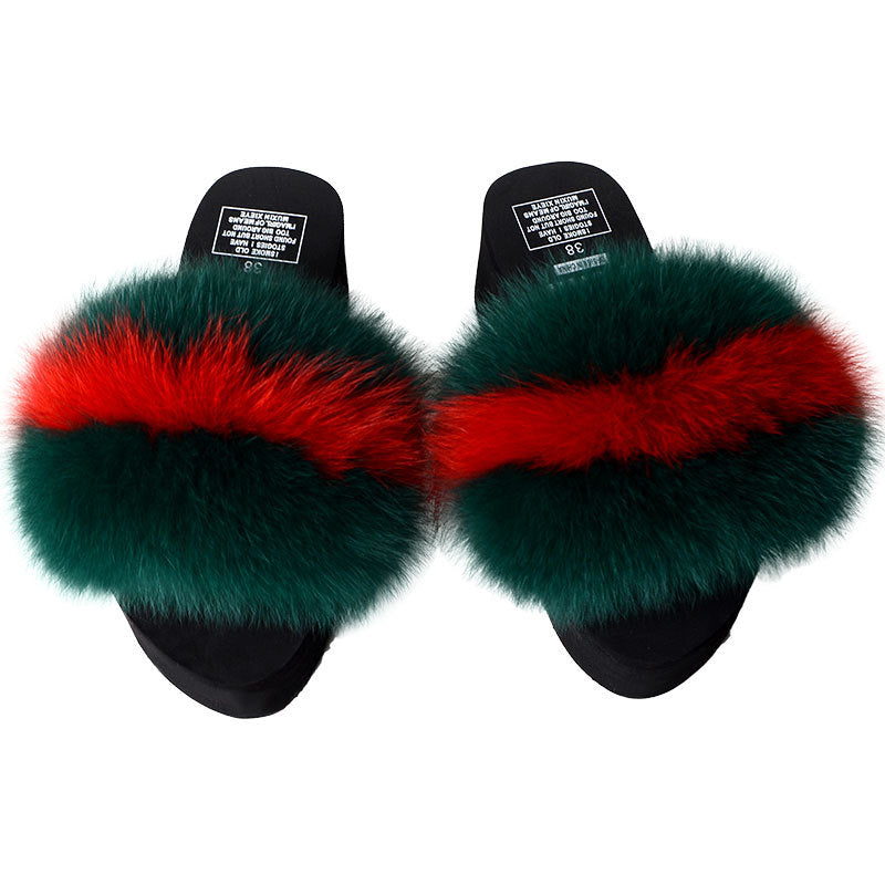 Fox Fur Women's Sandals Height Increasing Leisure
