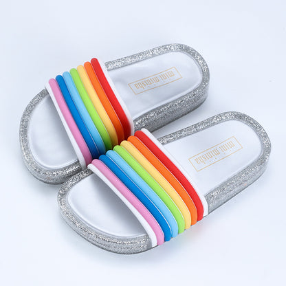 Children's Rainbow Slippers Shoes