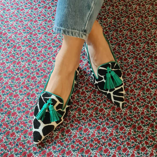 Women's Cows Pattern Tassel Casual Pumps