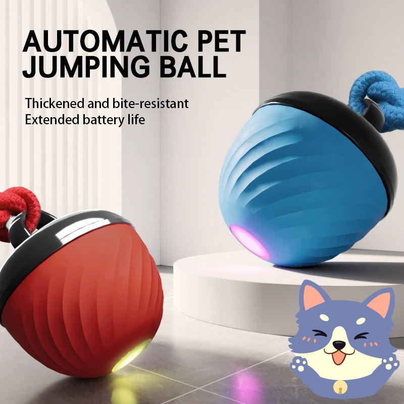 Smart Dog Cat Toy Ball Electronic Interactive Pet Toy Moving Ball Rope USB 3 Modes Automatic Moving Bouncing For Puppy Chew Products Pets Products