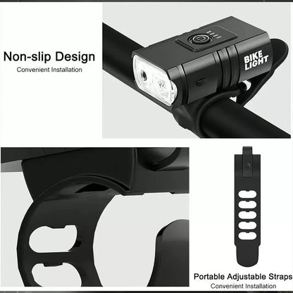 Mountain Bike Lights USB Rechargeable Bicycle T6 LED Torch Front Rear Lamp Set