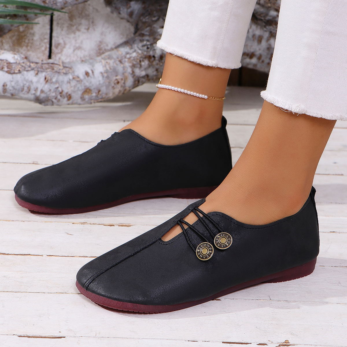 Square Toe Slip-on Sandals For Women