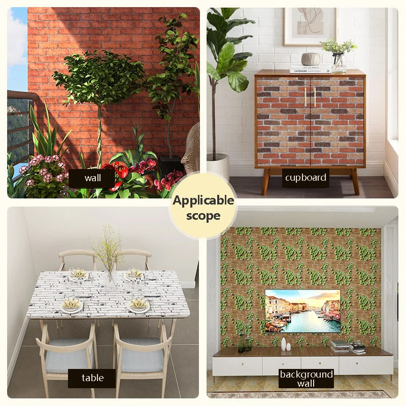 Self-Adhesive Brick PVC Wallpaper 45CM
