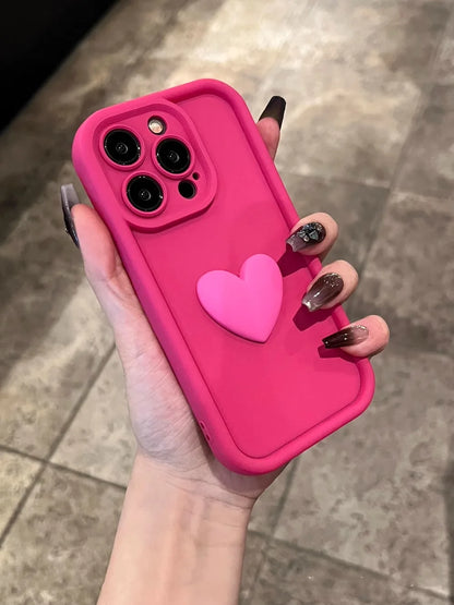Wine Red Love Liquid Silicon Case for iphone 16 15 14 13 12 11 pro max plus x xs xr Camera protection soft back cover coffee
