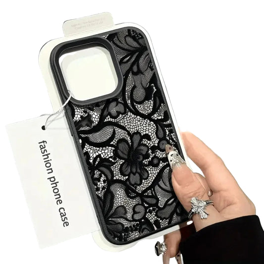 Black Lace iPhone Case Shockproof Soft Cover