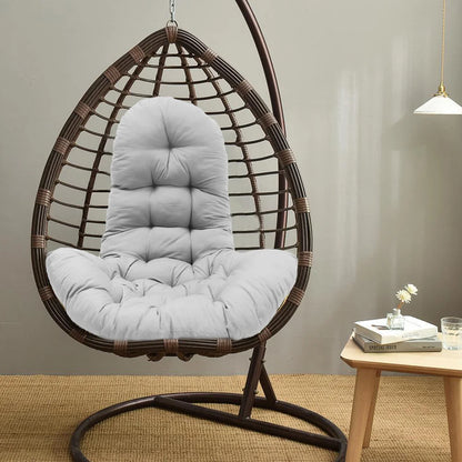 Hanging Egg Chair Thick Cushion Swing Chair Pad, Light Grey