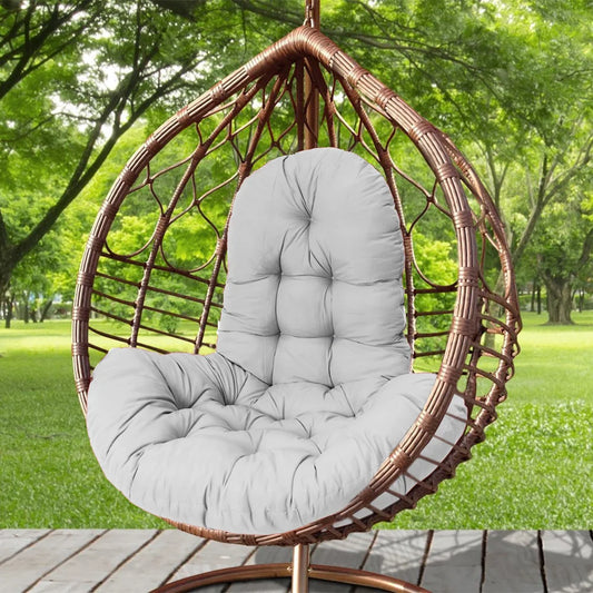Hanging Egg Chair Thick Cushion Swing Chair Pad, Light Grey