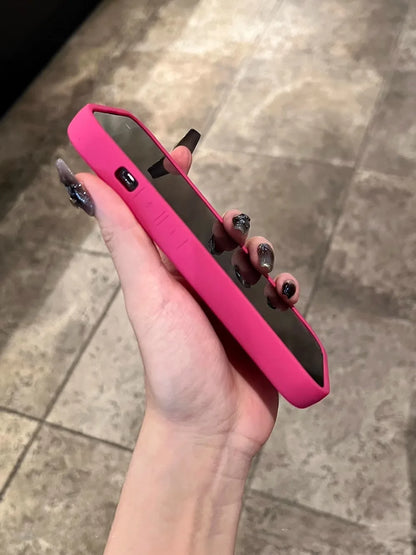 Wine Red Love Liquid Silicon Case for iphone 16 15 14 13 12 11 pro max plus x xs xr Camera protection soft back cover coffee