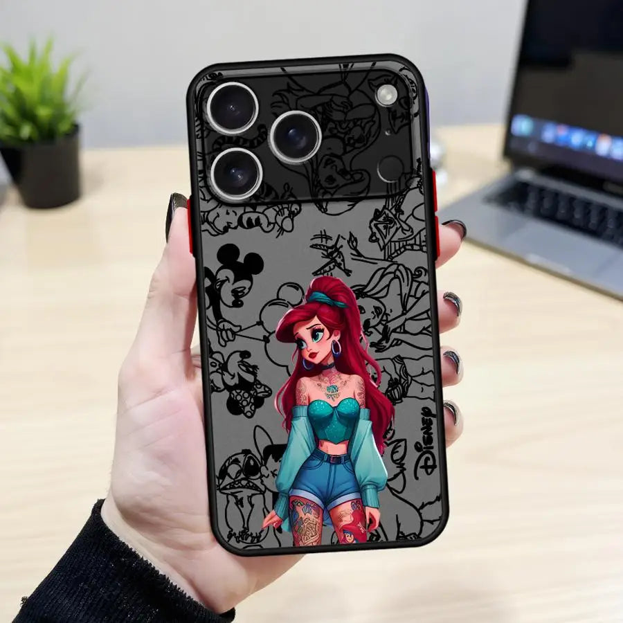 Funda Case For iPhone 17ProMax 17 17Air 17Pro 16 15 14 13 12 11 Plus Pro ProMax Luxury Cover Disney Ariel Princess