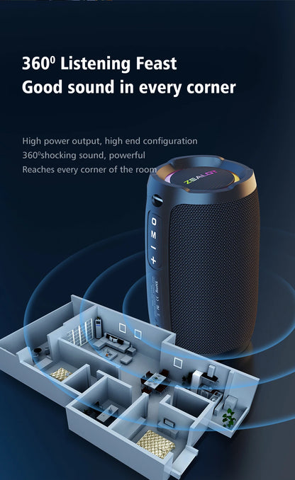 Portable 360° Stereo Bluetooth Speaker