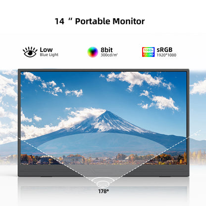 14 Inch 1080P Portable Monitor 400cd/m²