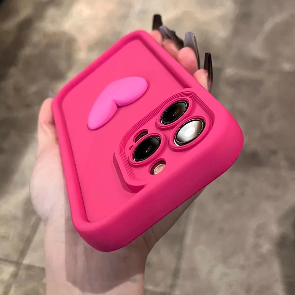 Wine Red Love Liquid Silicon Case for iphone 16 15 14 13 12 11 pro max plus x xs xr Camera protection soft back cover coffee