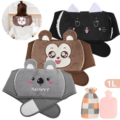 1000ml Hot Water Bottle Bag With Warm Pouch Waist Cover Belt Warmer Waist Bag