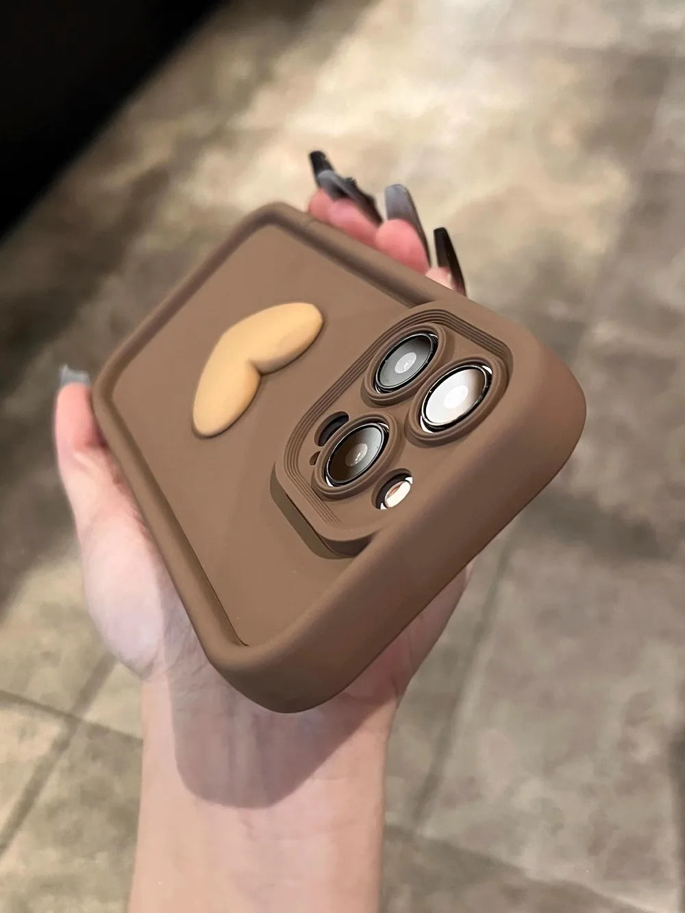 Wine Red Love Liquid Silicon Case for iphone 16 15 14 13 12 11 pro max plus x xs xr Camera protection soft back cover coffee