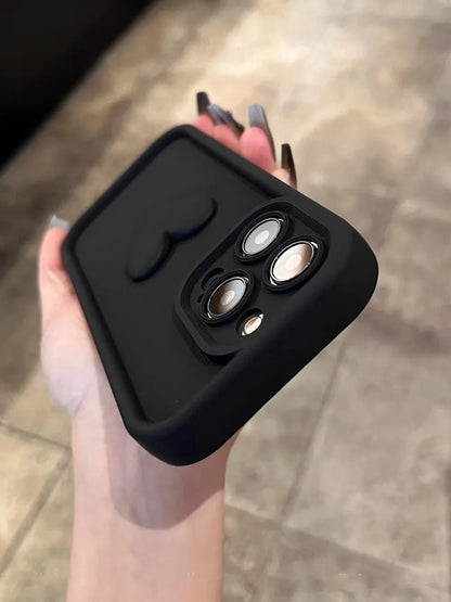 Wine Red Love Liquid Silicon Case for iphone 16 15 14 13 12 11 pro max plus x xs xr Camera protection soft back cover coffee