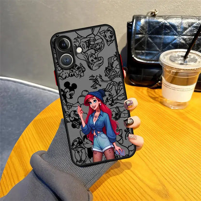 Funda Case For iPhone 17ProMax 17 17Air 17Pro 16 15 14 13 12 11 Plus Pro ProMax Luxury Cover Disney Ariel Princess