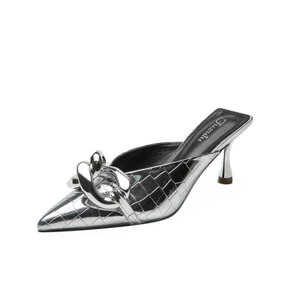 Sandals Women Outer Wear High Heels Silver Chain
