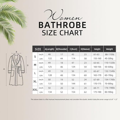 Womens Bathrobe Ladies Fleece Plush Warm Long Robes Fleece Nightgown Sleepwear