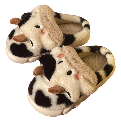 Cow Slippers For Women/ Girls Fashion Kawaii Soft Fluffy Winter Warm Slippers