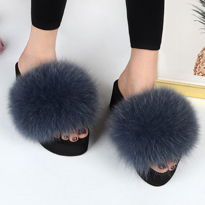 Fox Fur Women's Sandals Height Increasing Leisure