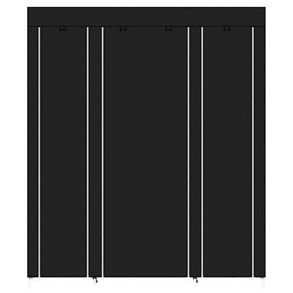 69" Portable Clothes Closet Wardrobe Storage Organizer with Non-Woven Fabric Quick and Easy to Assemble Extra Strong and Durable Black