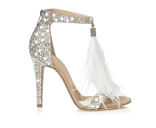 High Heels, Feather Sandals, Tassel Heels