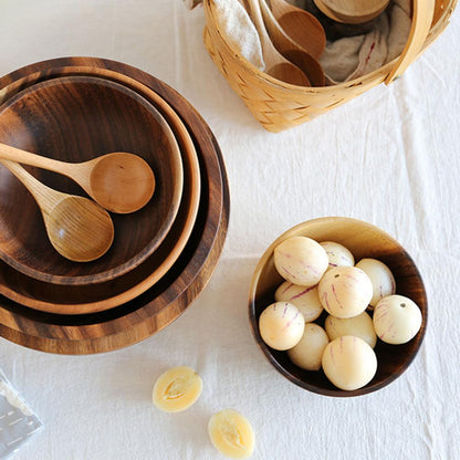 Kitchen Natural Wooden Fruit Bowl