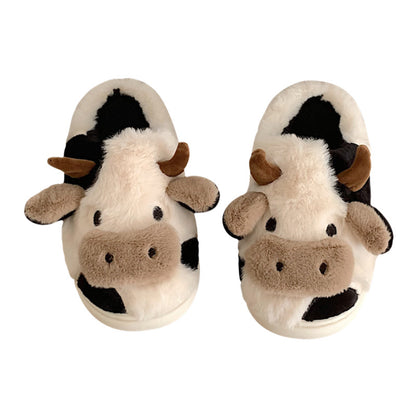 Cow Slippers For Women/ Girls Fashion Kawaii Soft Fluffy Winter Warm Slippers